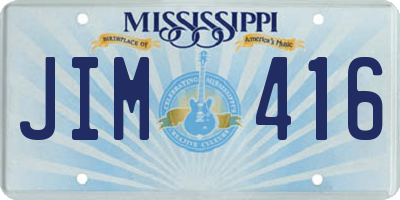 MS license plate JIM416
