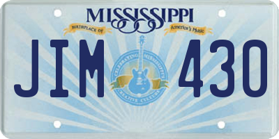 MS license plate JIM430