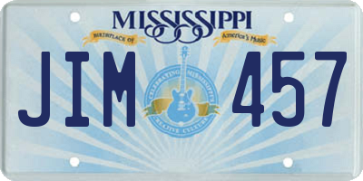 MS license plate JIM457