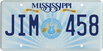 MS license plate JIM458