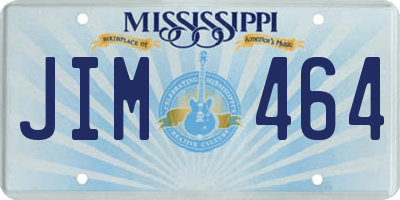 MS license plate JIM464