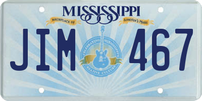 MS license plate JIM467
