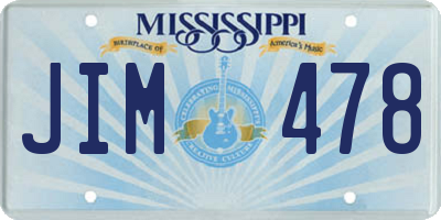 MS license plate JIM478