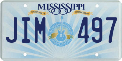 MS license plate JIM497