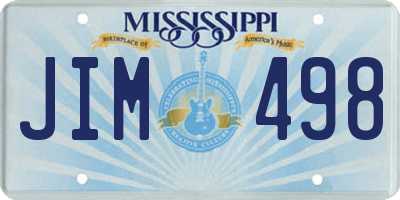 MS license plate JIM498