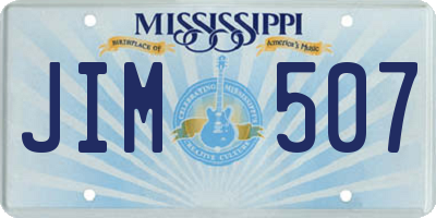 MS license plate JIM507
