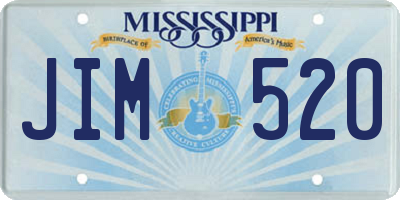 MS license plate JIM520