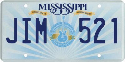 MS license plate JIM521
