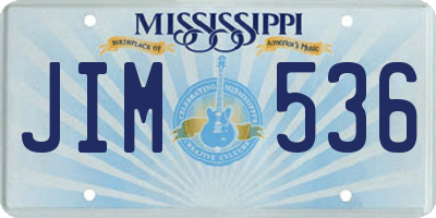 MS license plate JIM536