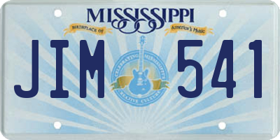 MS license plate JIM541
