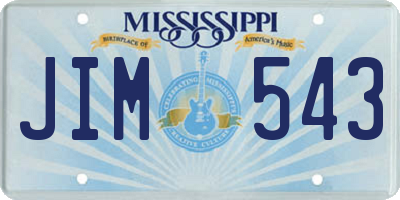 MS license plate JIM543