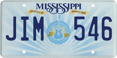 MS license plate JIM546
