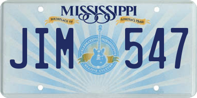 MS license plate JIM547