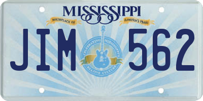 MS license plate JIM562