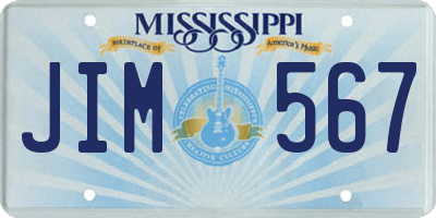 MS license plate JIM567