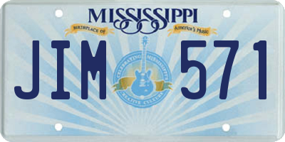 MS license plate JIM571