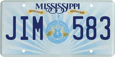 MS license plate JIM583