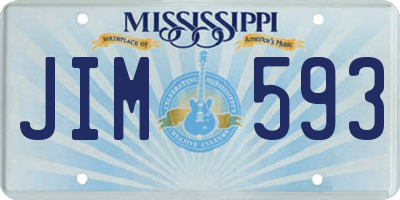MS license plate JIM593