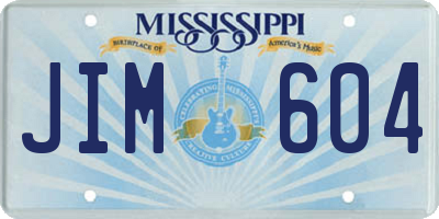 MS license plate JIM604