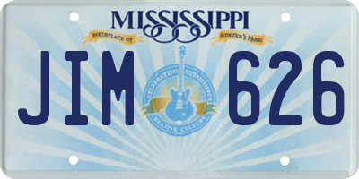 MS license plate JIM626