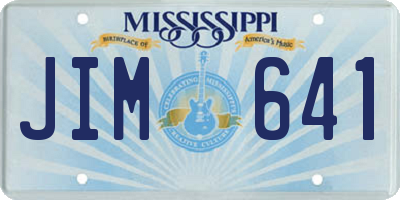 MS license plate JIM641