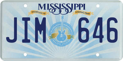 MS license plate JIM646