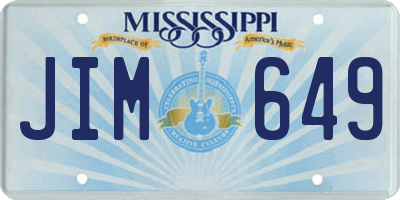 MS license plate JIM649