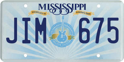 MS license plate JIM675