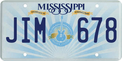 MS license plate JIM678