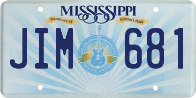 MS license plate JIM681