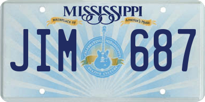 MS license plate JIM687