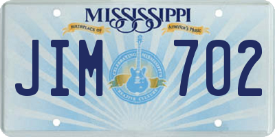 MS license plate JIM702
