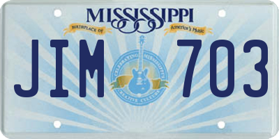 MS license plate JIM703