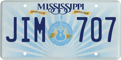 MS license plate JIM707