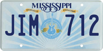 MS license plate JIM712