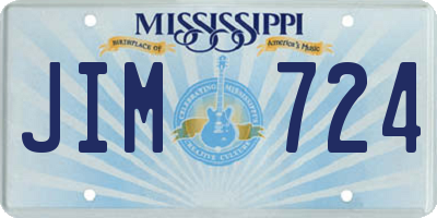 MS license plate JIM724
