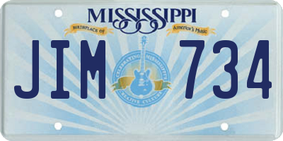 MS license plate JIM734