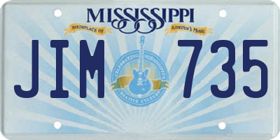 MS license plate JIM735