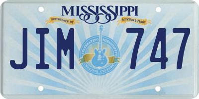 MS license plate JIM747