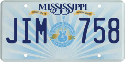 MS license plate JIM758