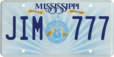 MS license plate JIM777