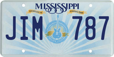 MS license plate JIM787