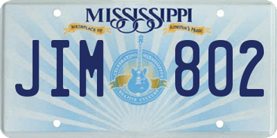 MS license plate JIM802