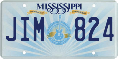 MS license plate JIM824