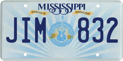 MS license plate JIM832