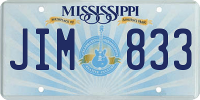 MS license plate JIM833