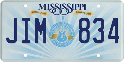 MS license plate JIM834