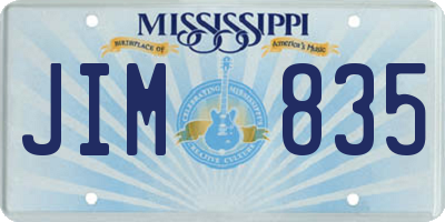 MS license plate JIM835