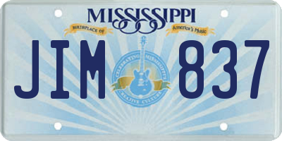 MS license plate JIM837