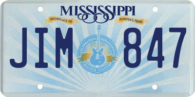 MS license plate JIM847
